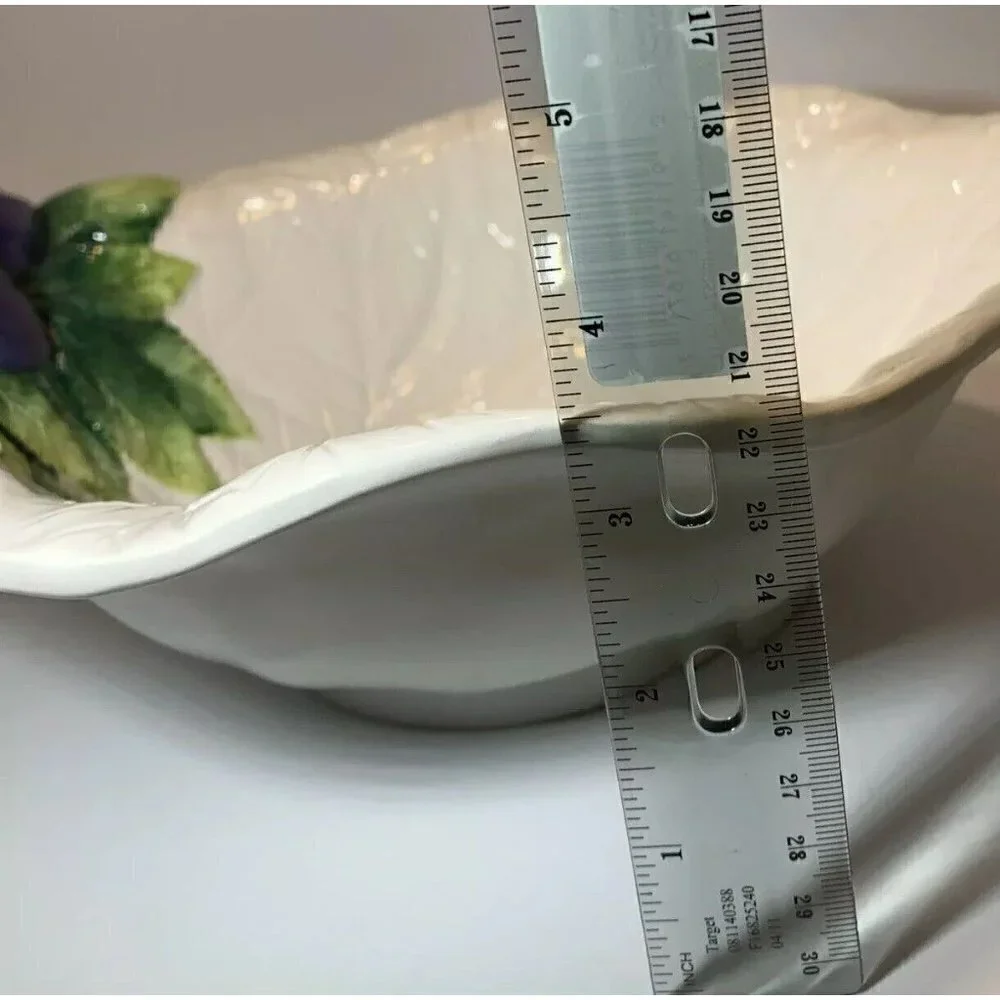 Bassano Decorato Armano Made in Italy Ceramic Fig Leaf Serving Bowl 1280/32x25